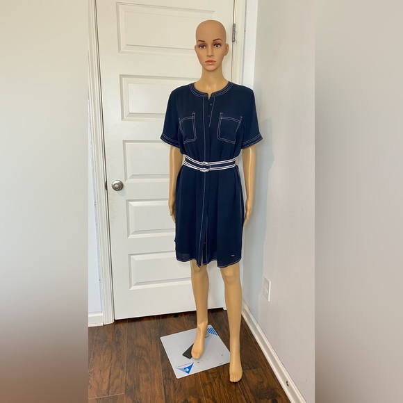Tommy Hilfiger Blue Dress with Belt - Size 10 - Gently Used - Picture 3 of 12